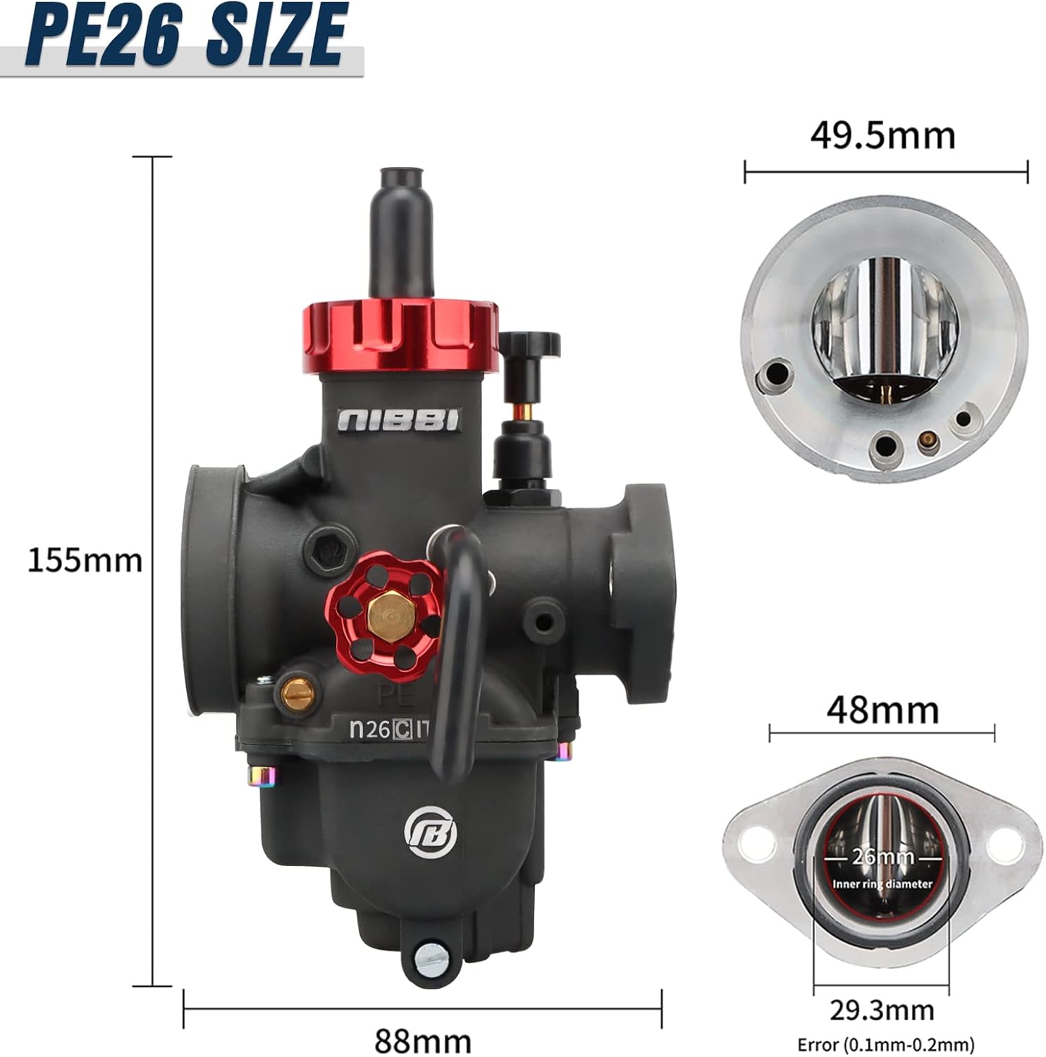 Nibbi PE26 Flanged Mount Carb
